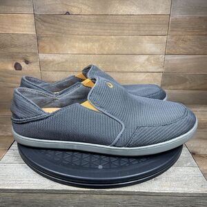 Olukia Nohea Mesh Men's Size 11.5 Gray Dark Shadow Slip-On Shoes 10188-4242